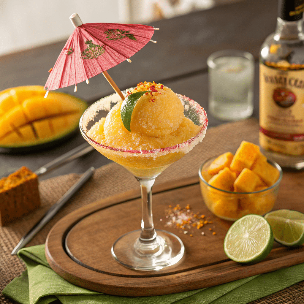 frosty scoop of mango chili sorbet