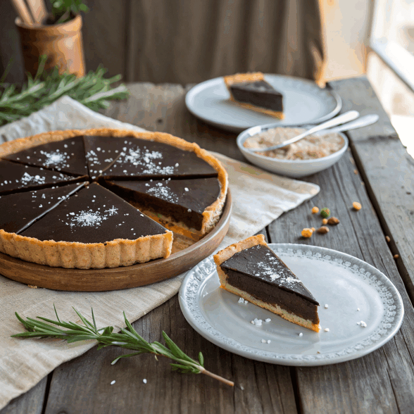 salted rosemary chocolate tart