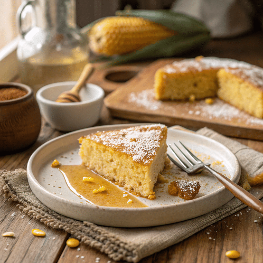 slice of Mexican pastel de elote