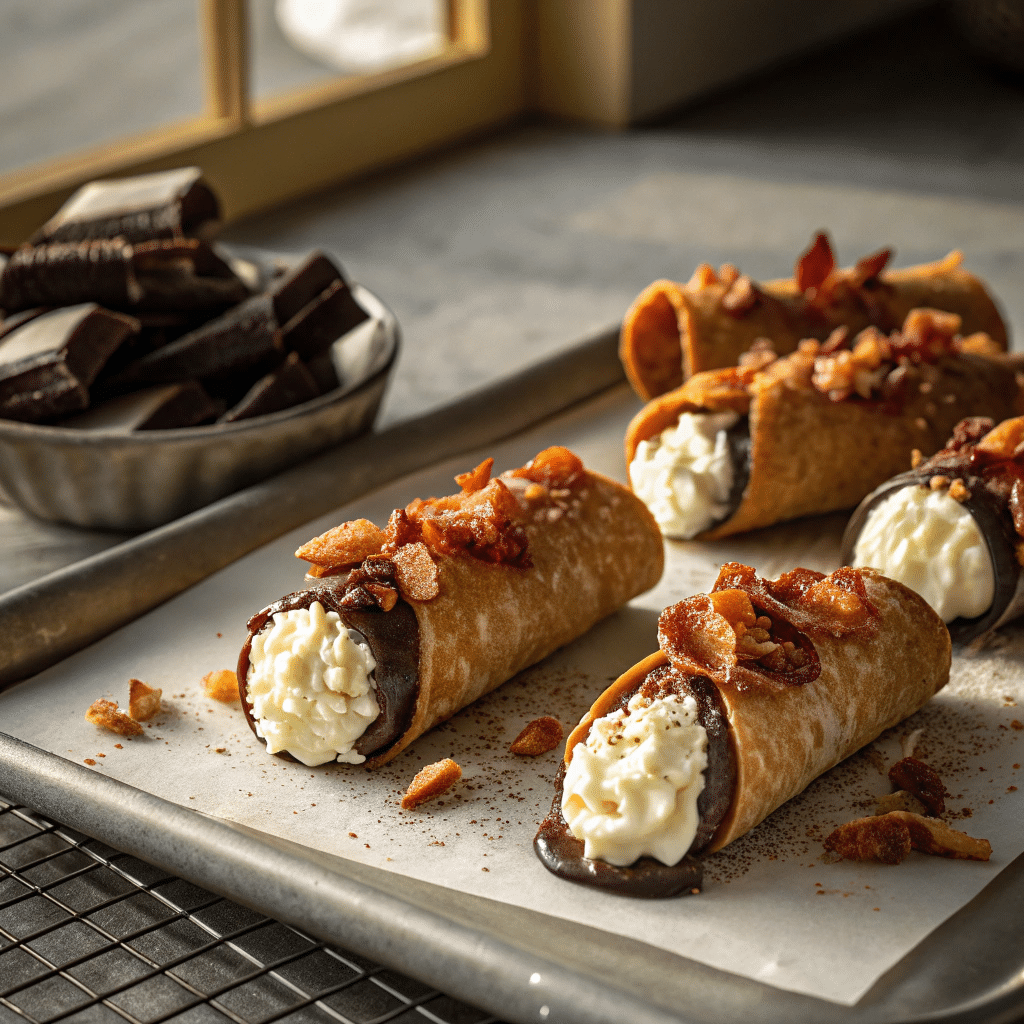 Chocolate-Covered Bacon Cannoli
