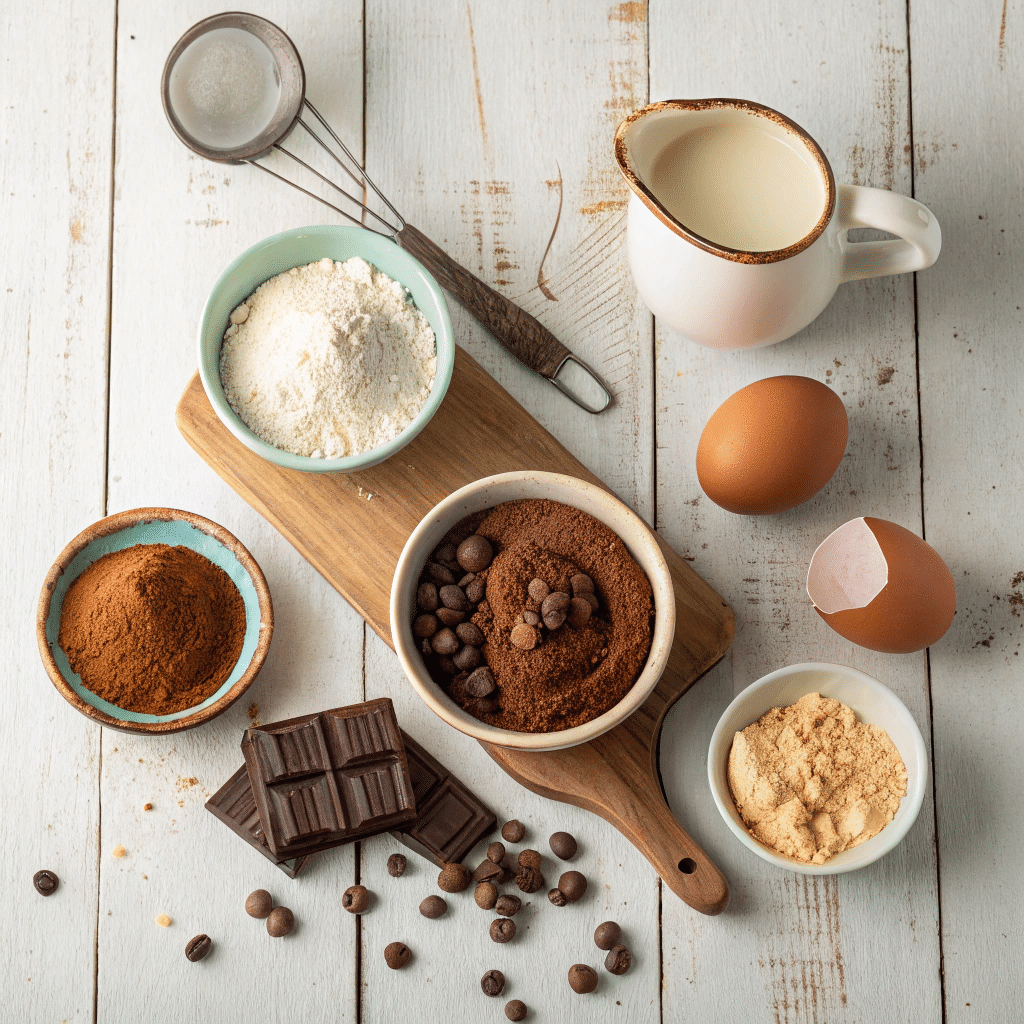 ingredients for a chocolate protein mug cake