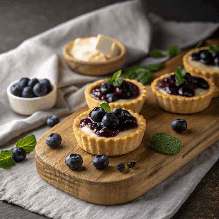 mini blue cheese cheesecake tartlets