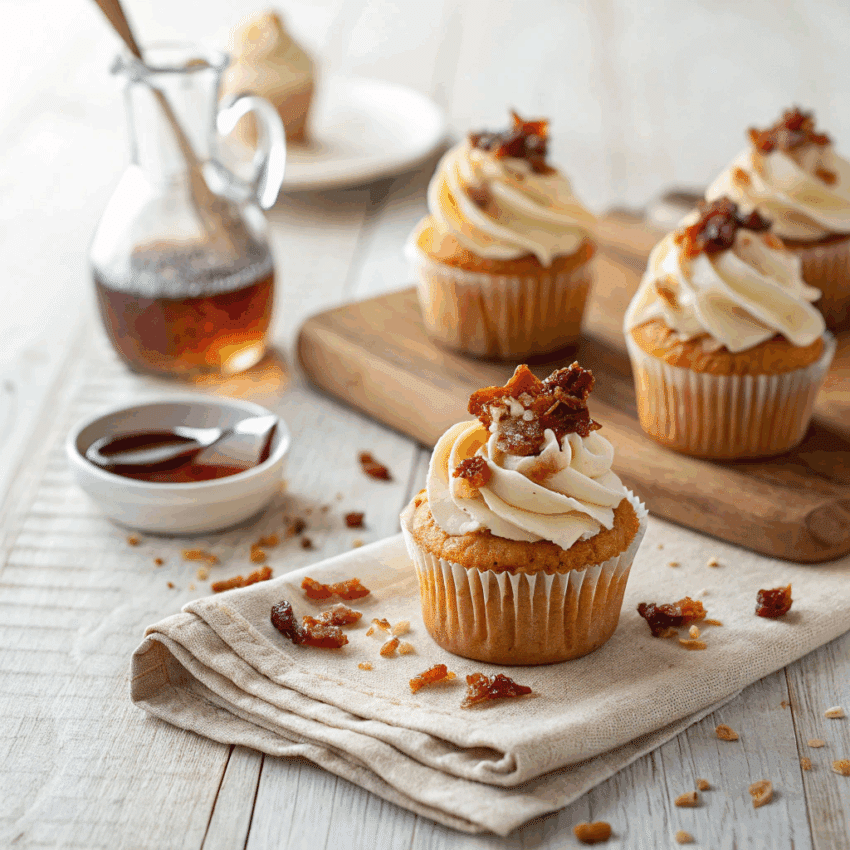 bacon maple cupcakes