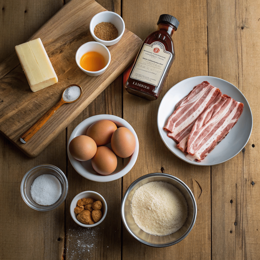 ingredients for bacon maple cupcakes