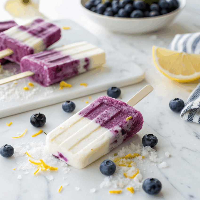 blueberry coconut popsicles