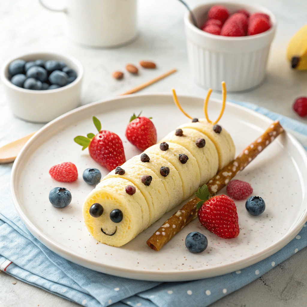 shot of a playful banana caterpillar snack