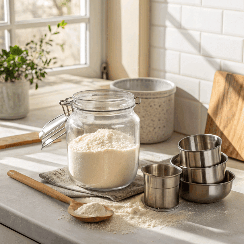 glass flour container