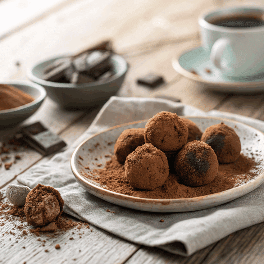 homemade bittersweet chocolate truffles