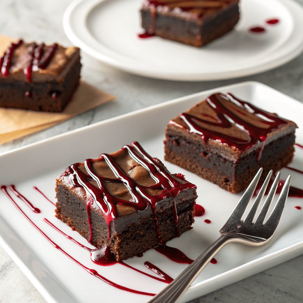 frosted brownies with chocolate ganache
