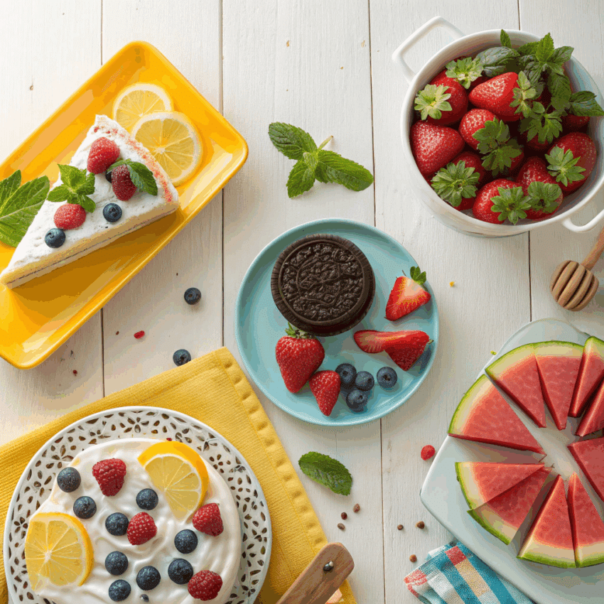 composition of a summer dessert