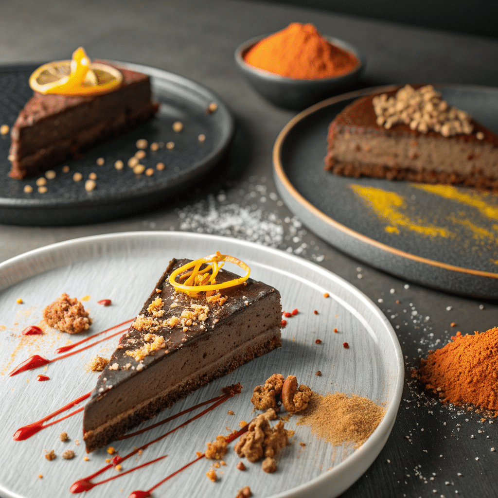 multiple slices of chocolate torte