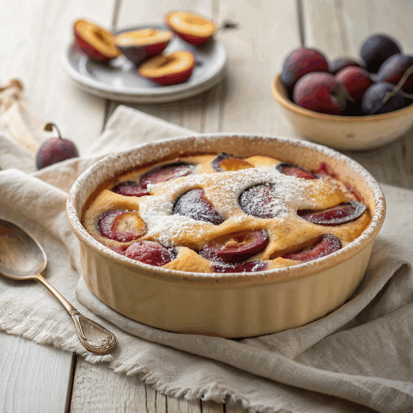 baked plum clafoutis