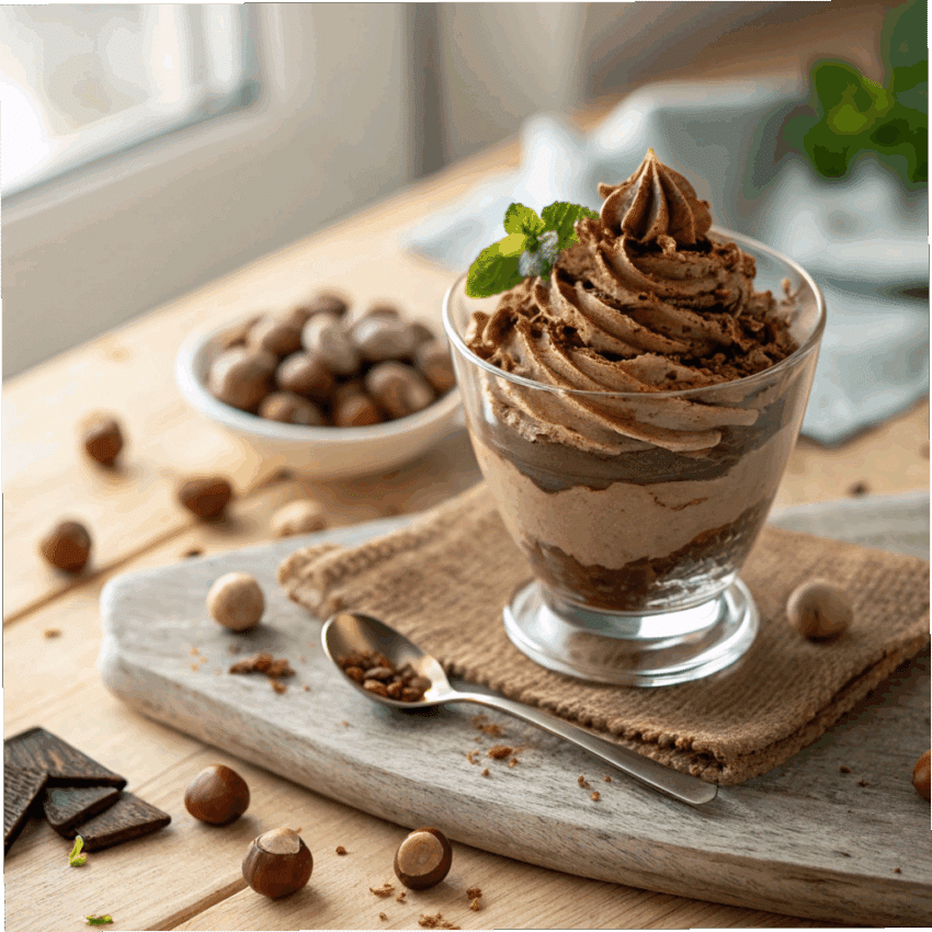 swirled Nutella mousse