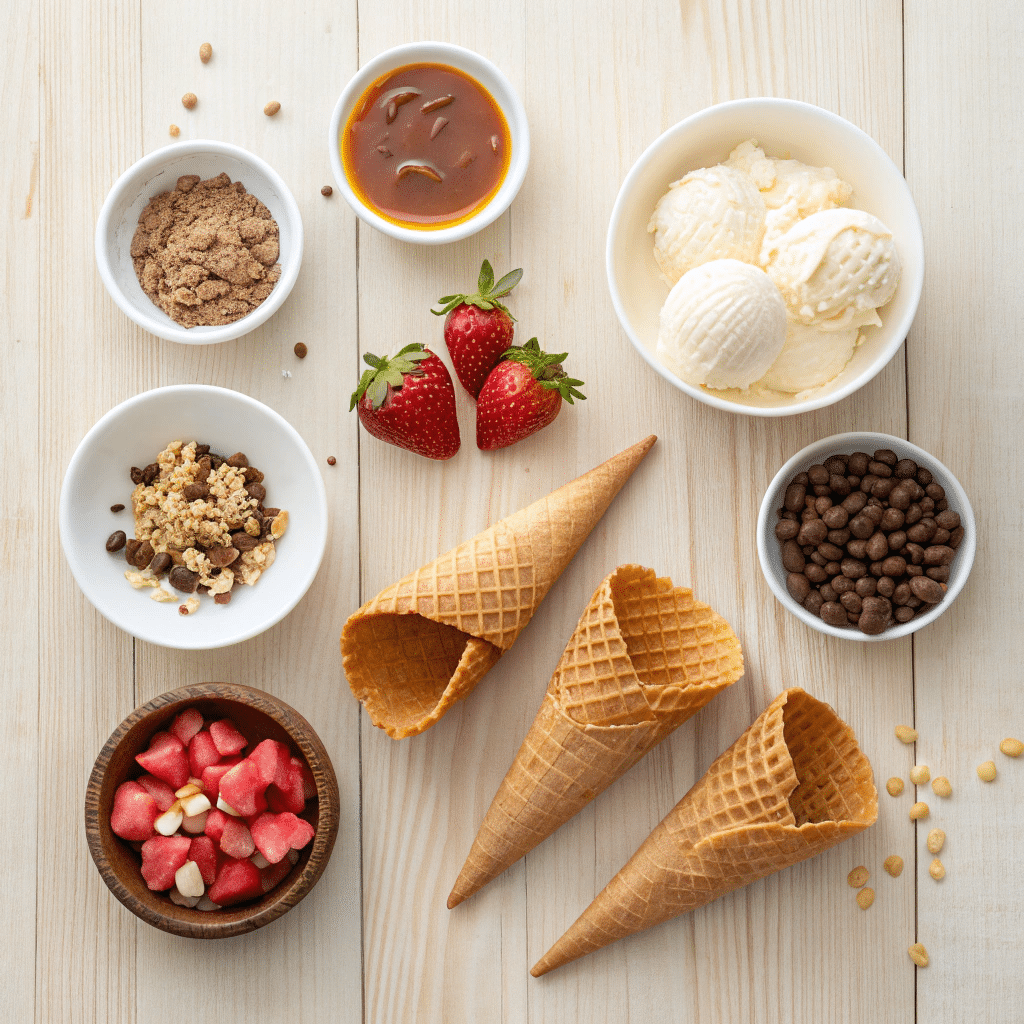 ingredients for ice cream tacos