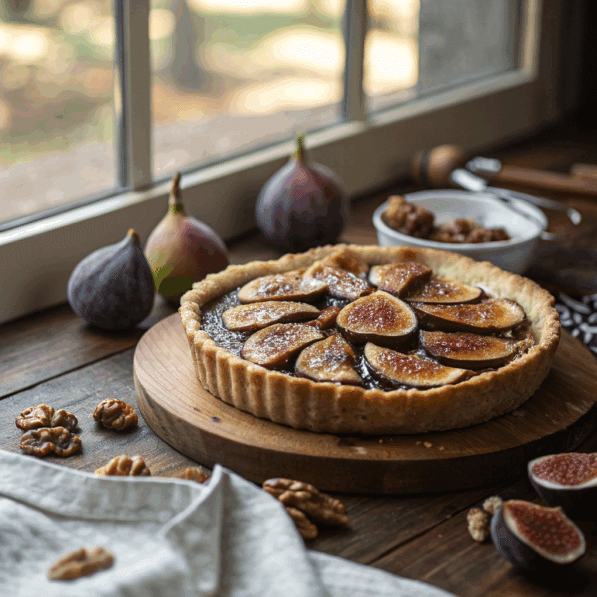 fig and walnut tart