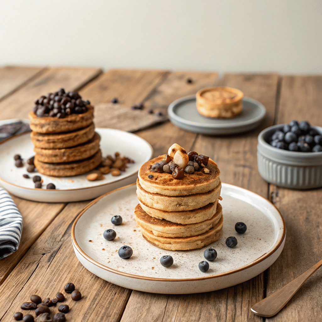 stack with chocolate chips