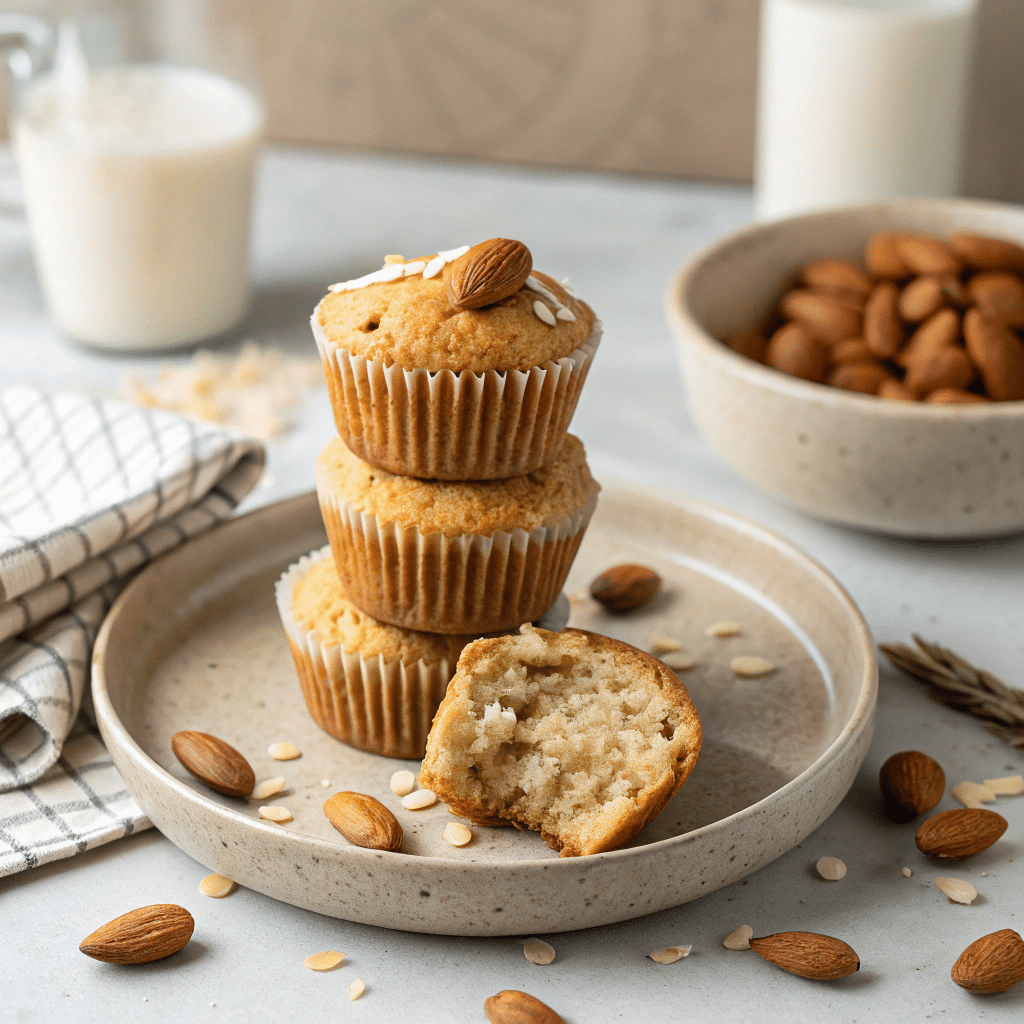 baked almond protein muffins