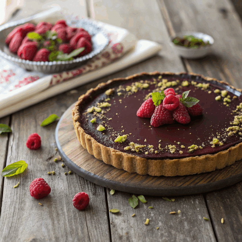 raspberry ganache tart