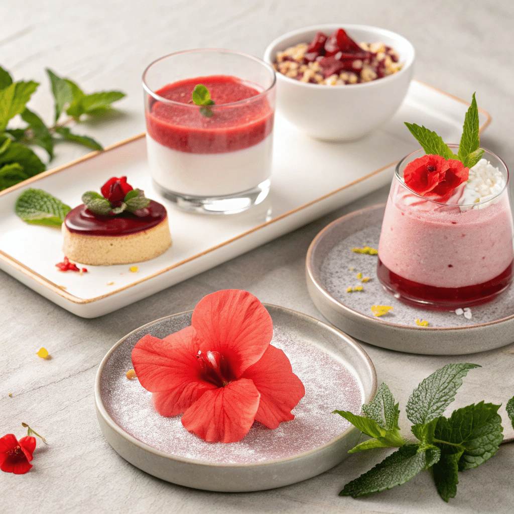 trio of plated desserts