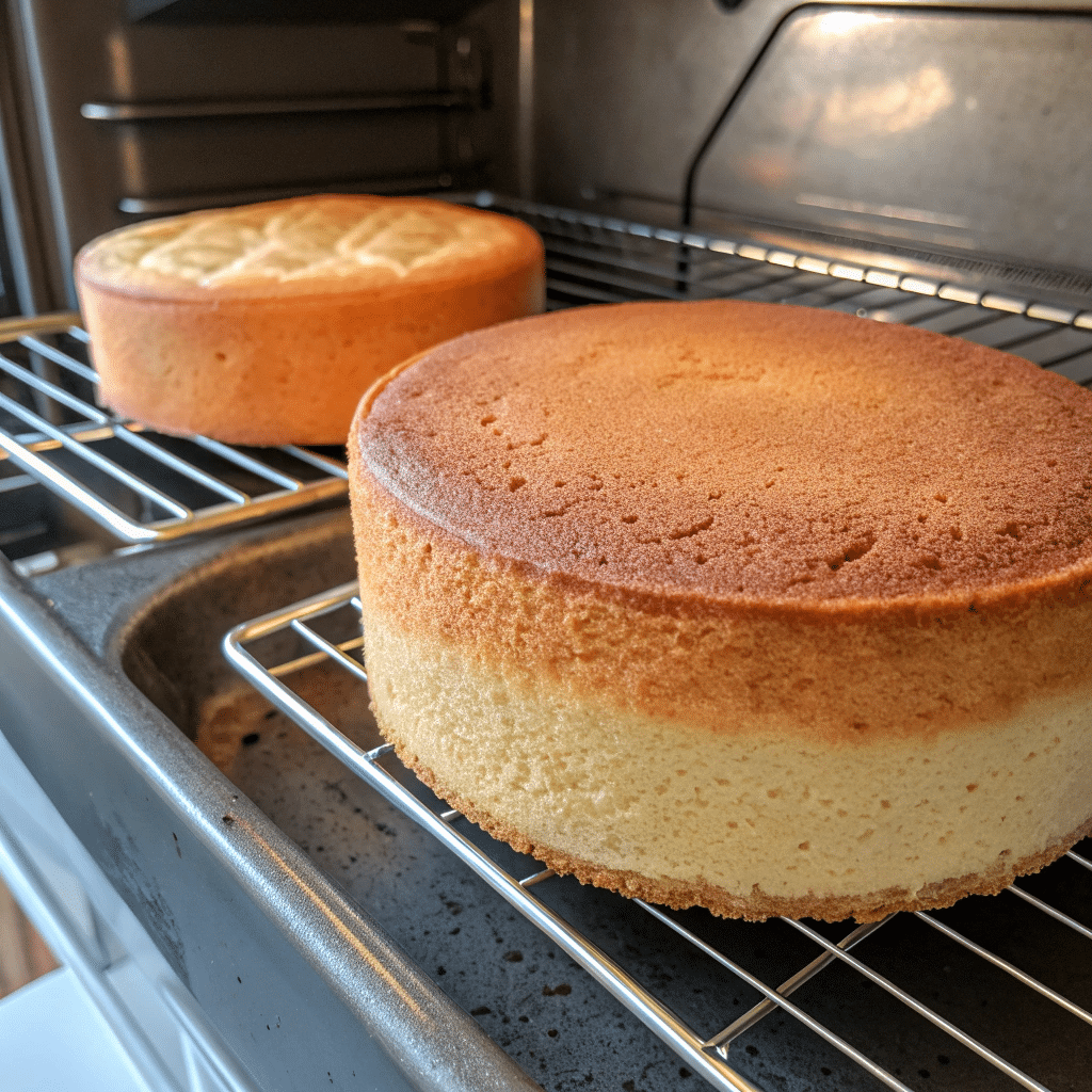 cake inside an oven