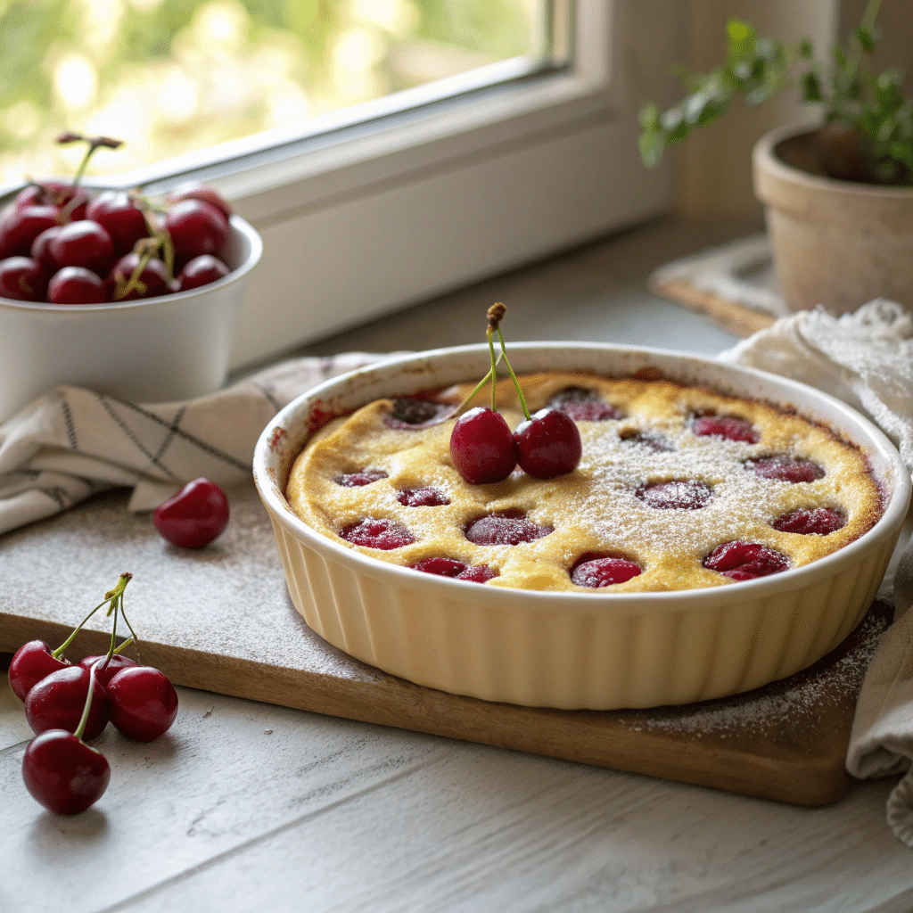 French clafoutis with cherries