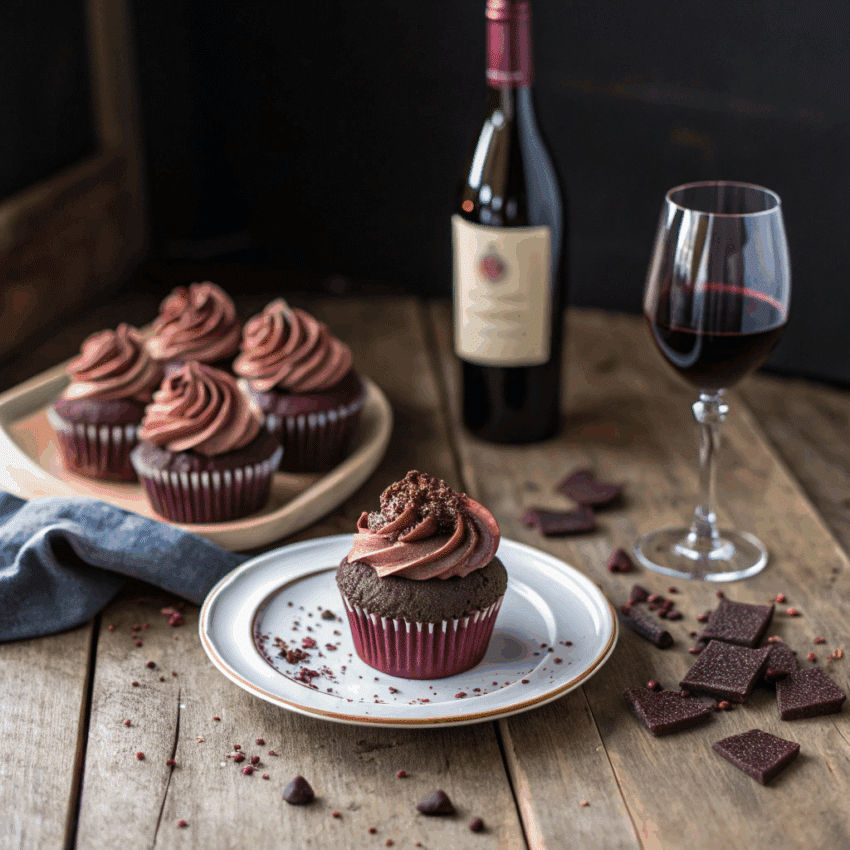 rich chocolate Merlot cupcakes