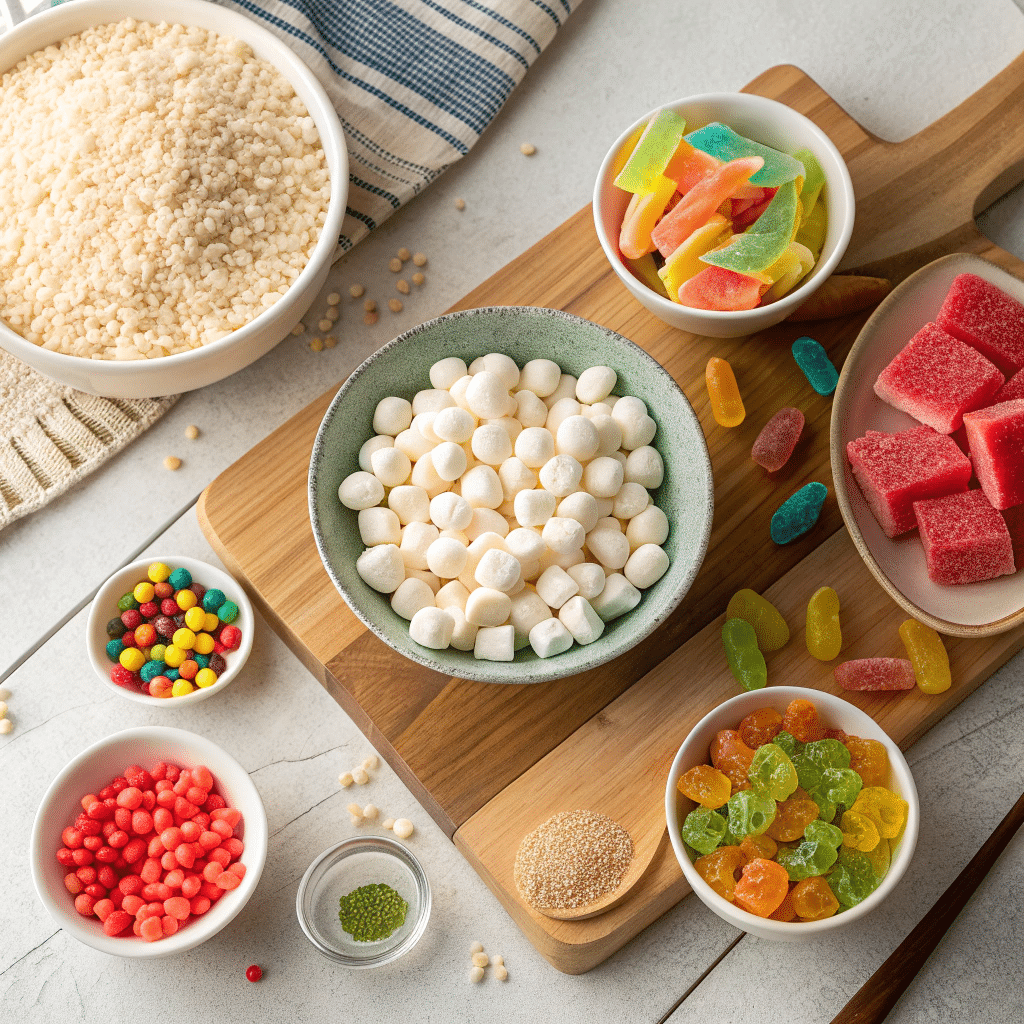 ingredients for candy sushi