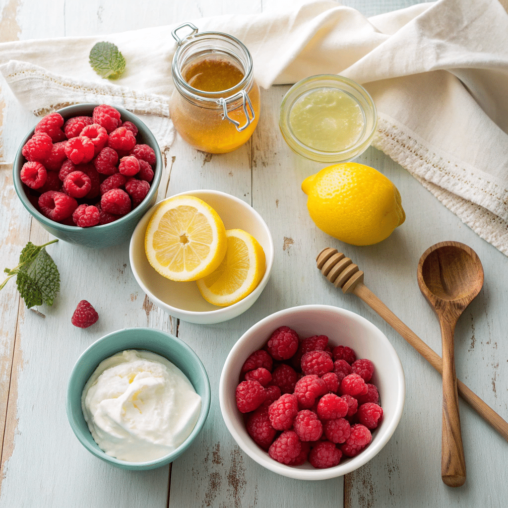 ingredients for raspberry lemonade