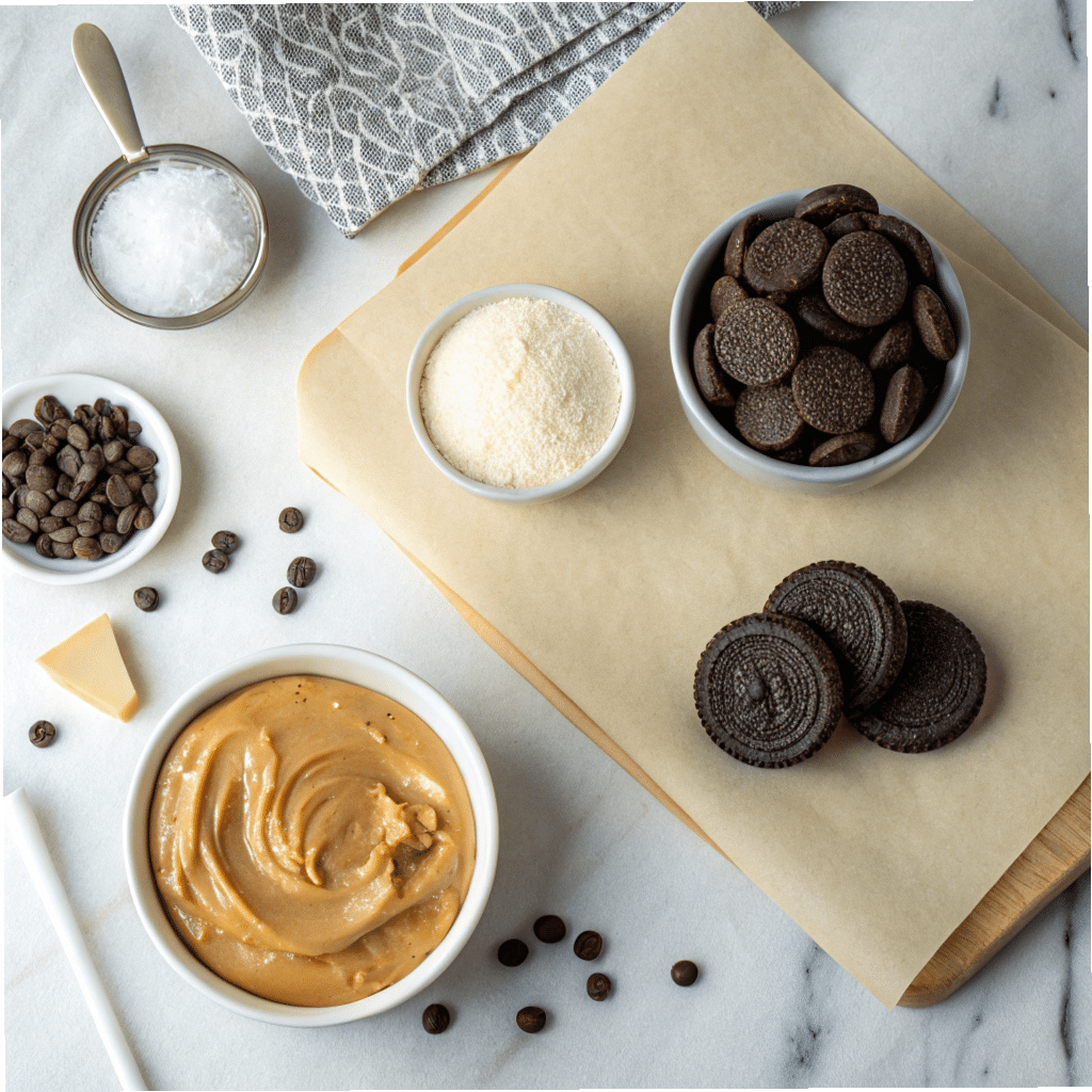 ingredients for Oreo peanut butter bites