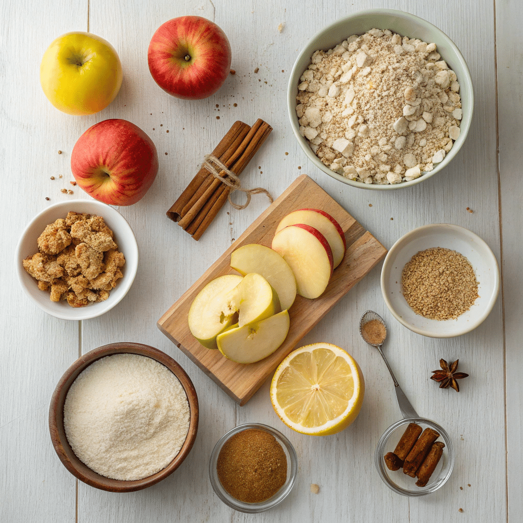 ingredients for vegan apple crumble