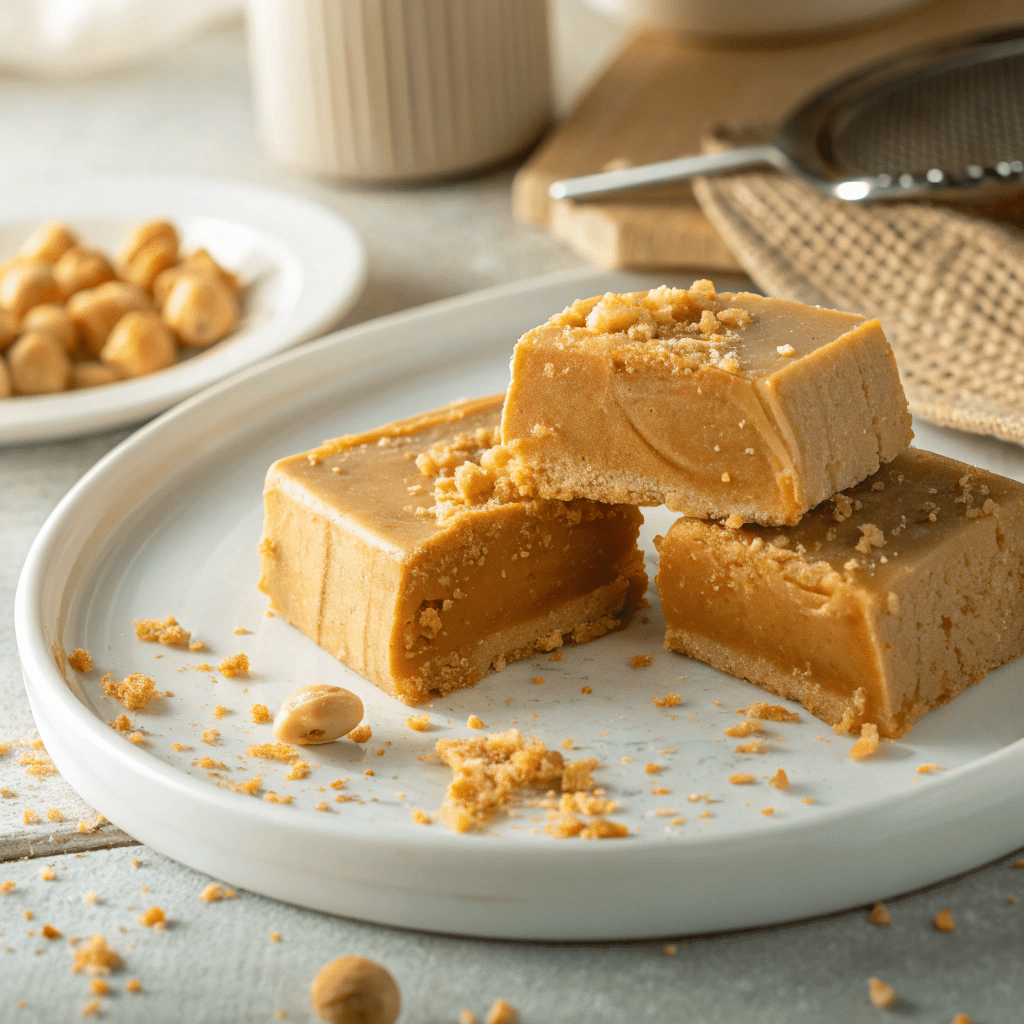 piece of vegan peanut butter fudge