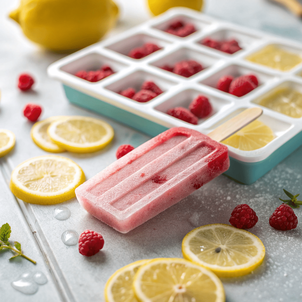 mini raspberry lemonade pop