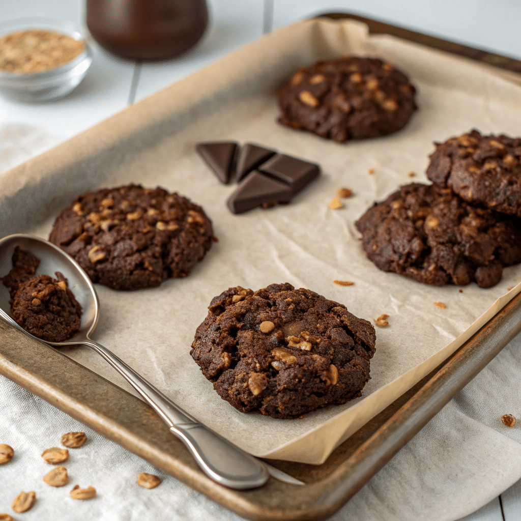 dark chocolate cookies with oats