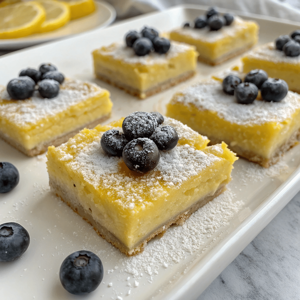 Squares of lemon blueberry bars