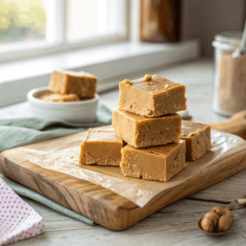 reamy vegan peanut butter fudge squares