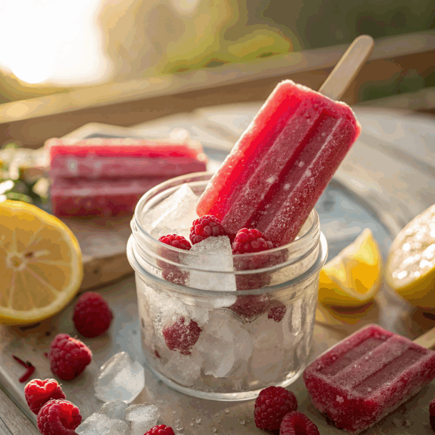 raspberry lemonade popsicles