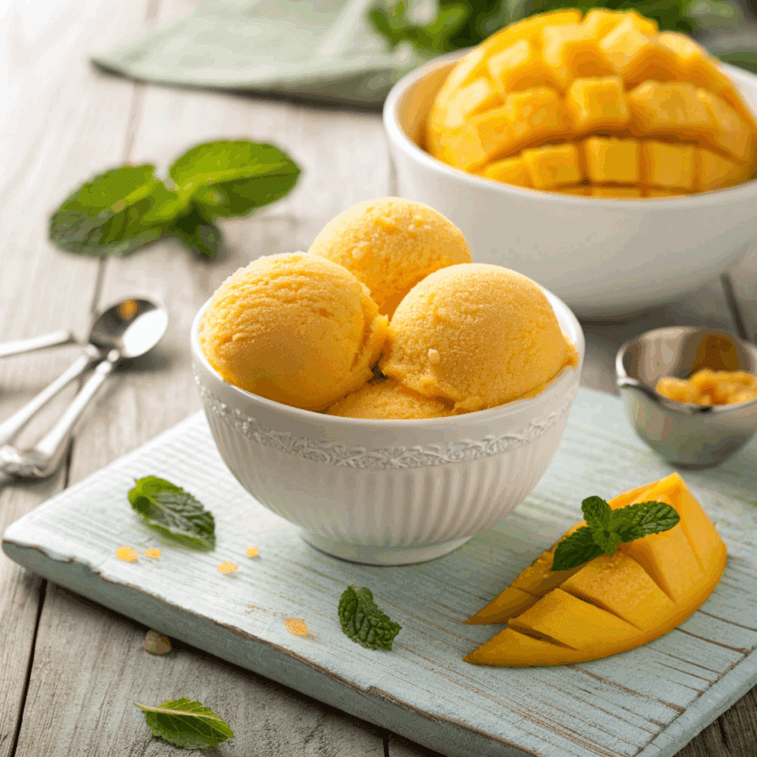 smooth mango sorbet