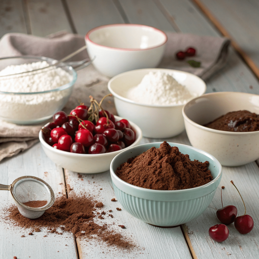 fresh Black Forest cake ingredients