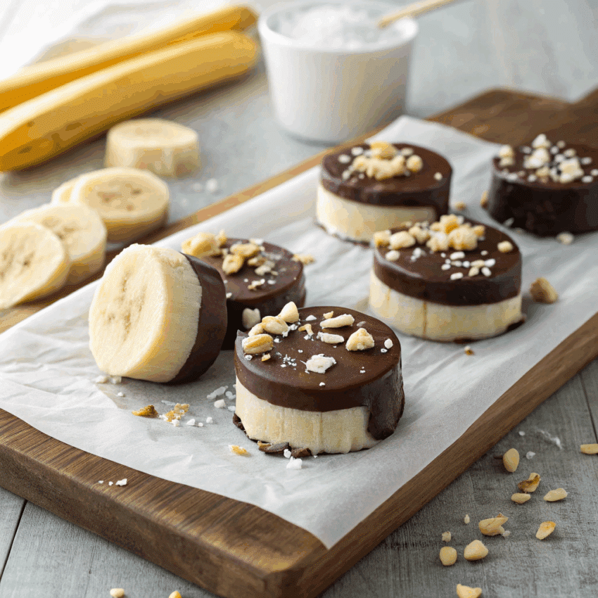 frozen chocolate banana slices