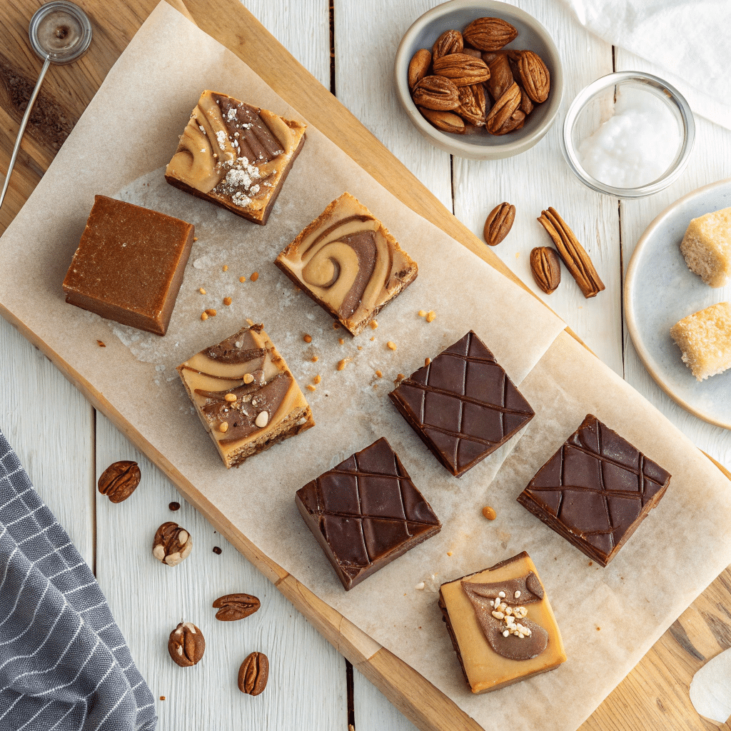 variations of vegan peanut butter fudge
