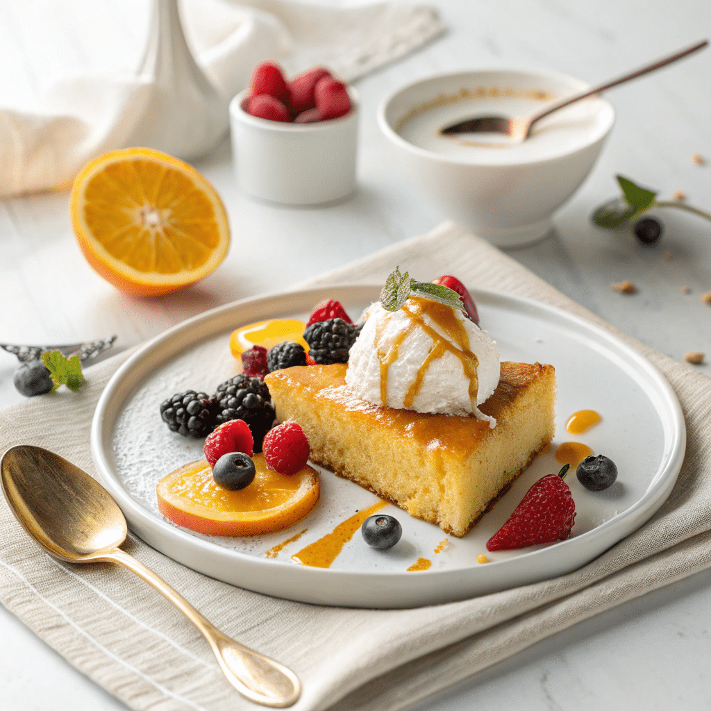 polenta cake slice