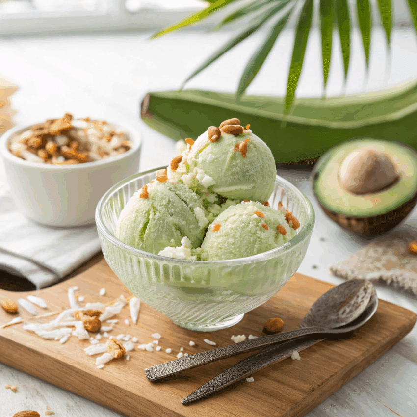 bowl of Vietnamese avocado ice cream