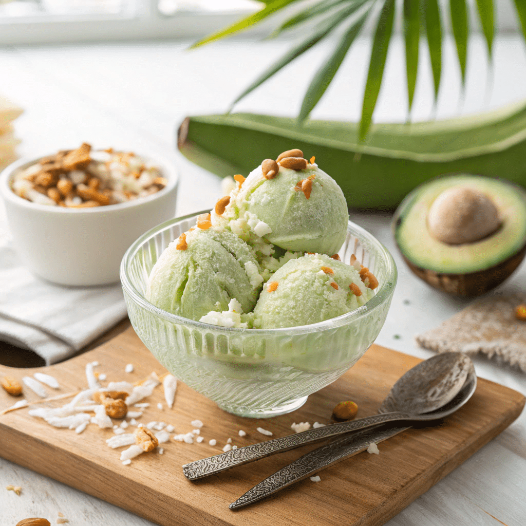 bowl of Vietnamese avocado ice cream