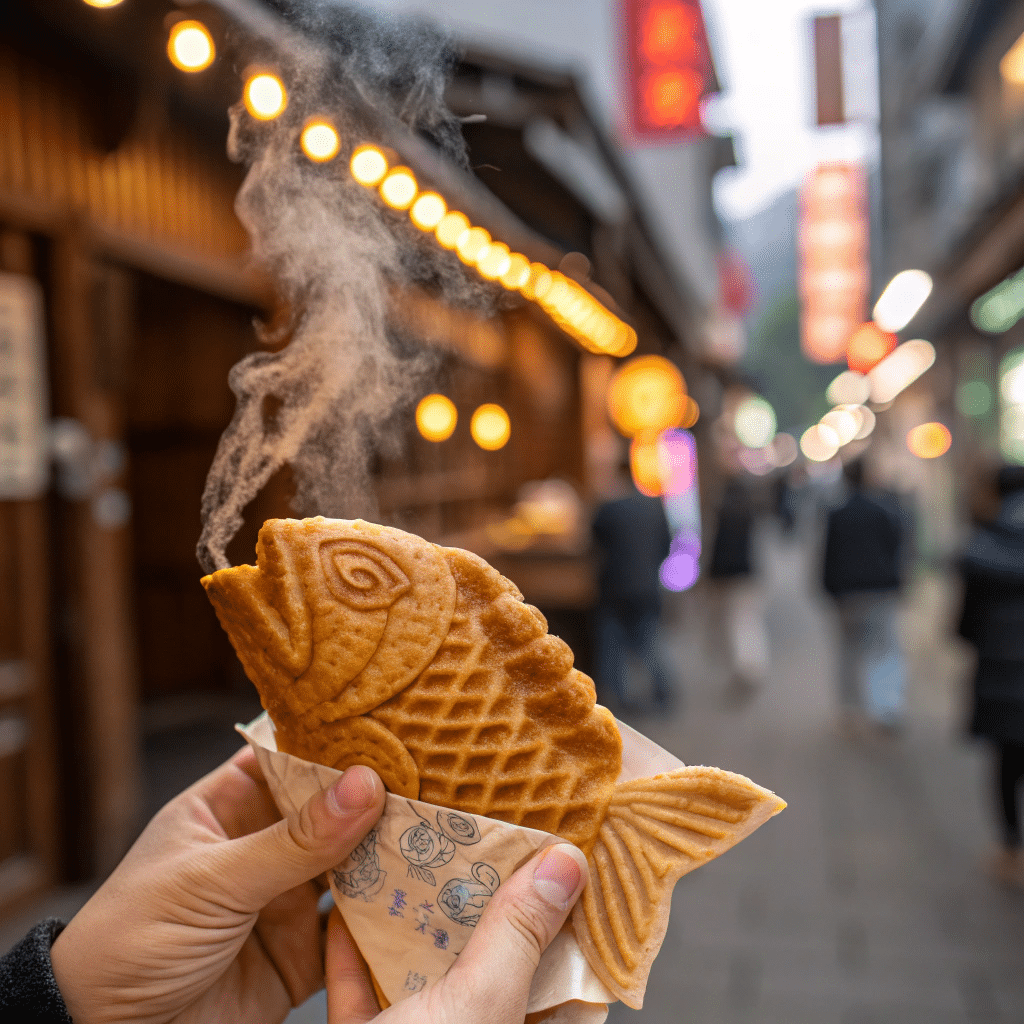 freshly made Japanese Taiyaki fish