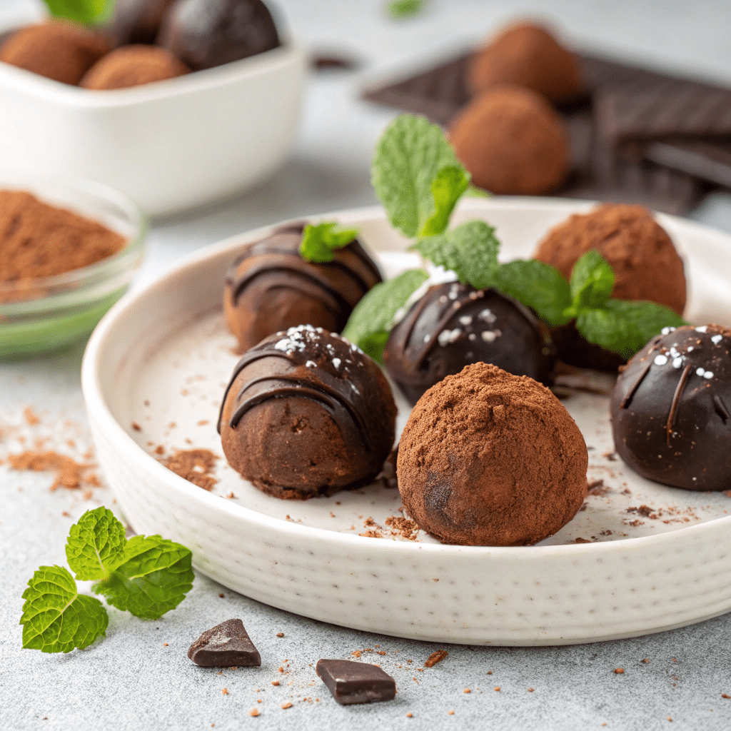 mint chocolate truffles