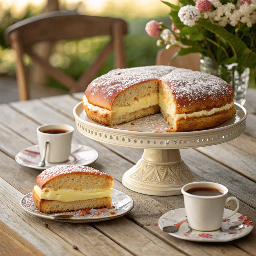 freshly baked Tarte Tropézienne