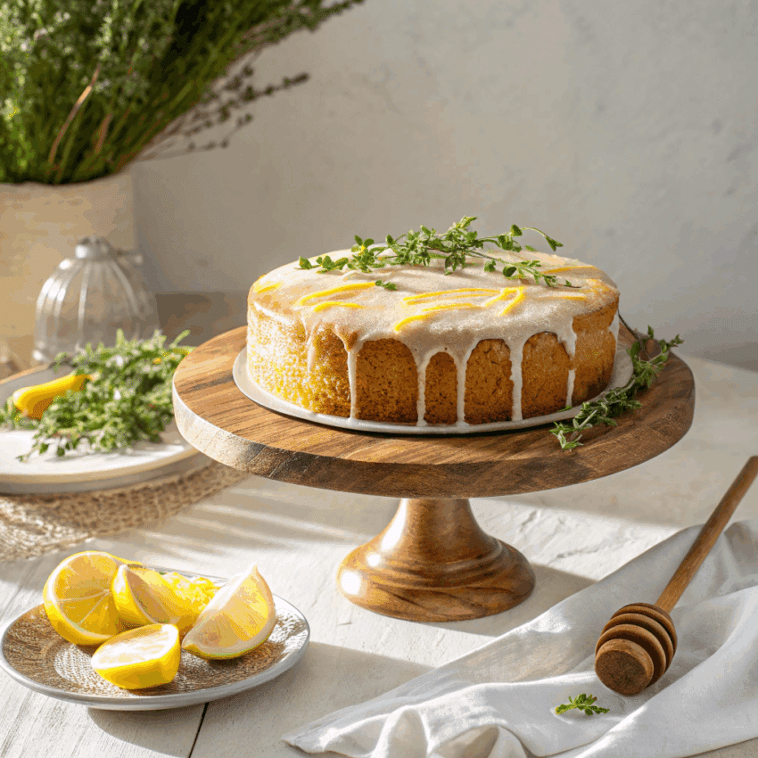 golden thyme honey cake