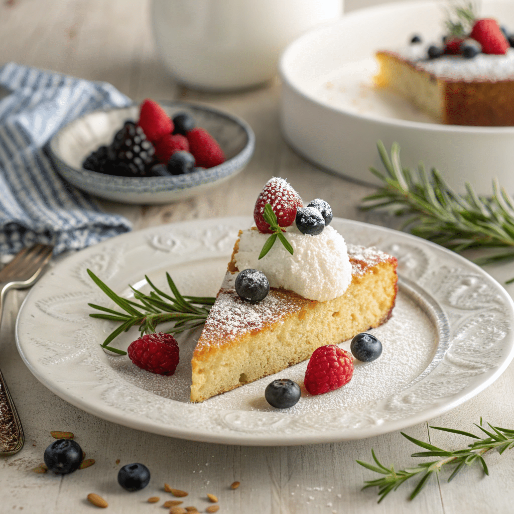 slice of rosemary olive oil cake