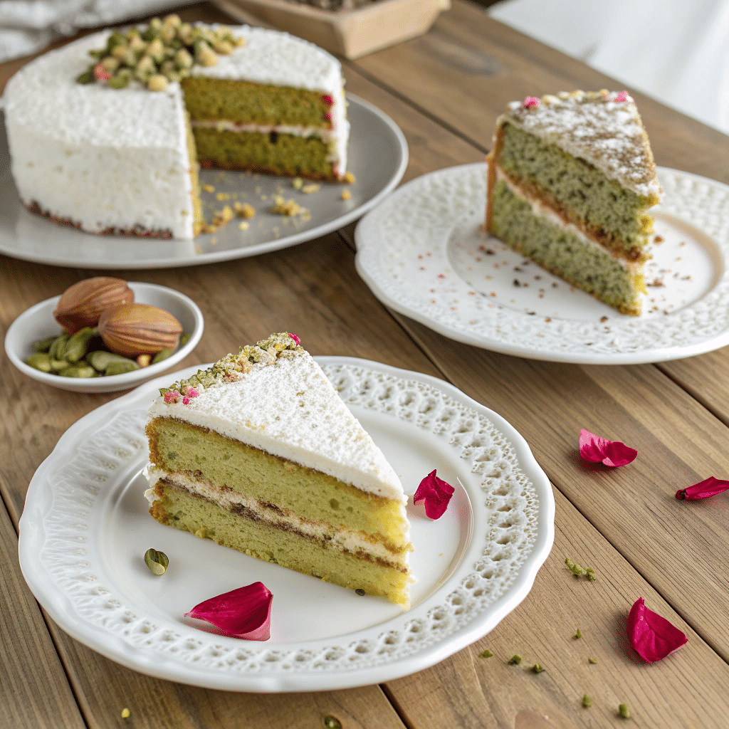 trio of cake slices