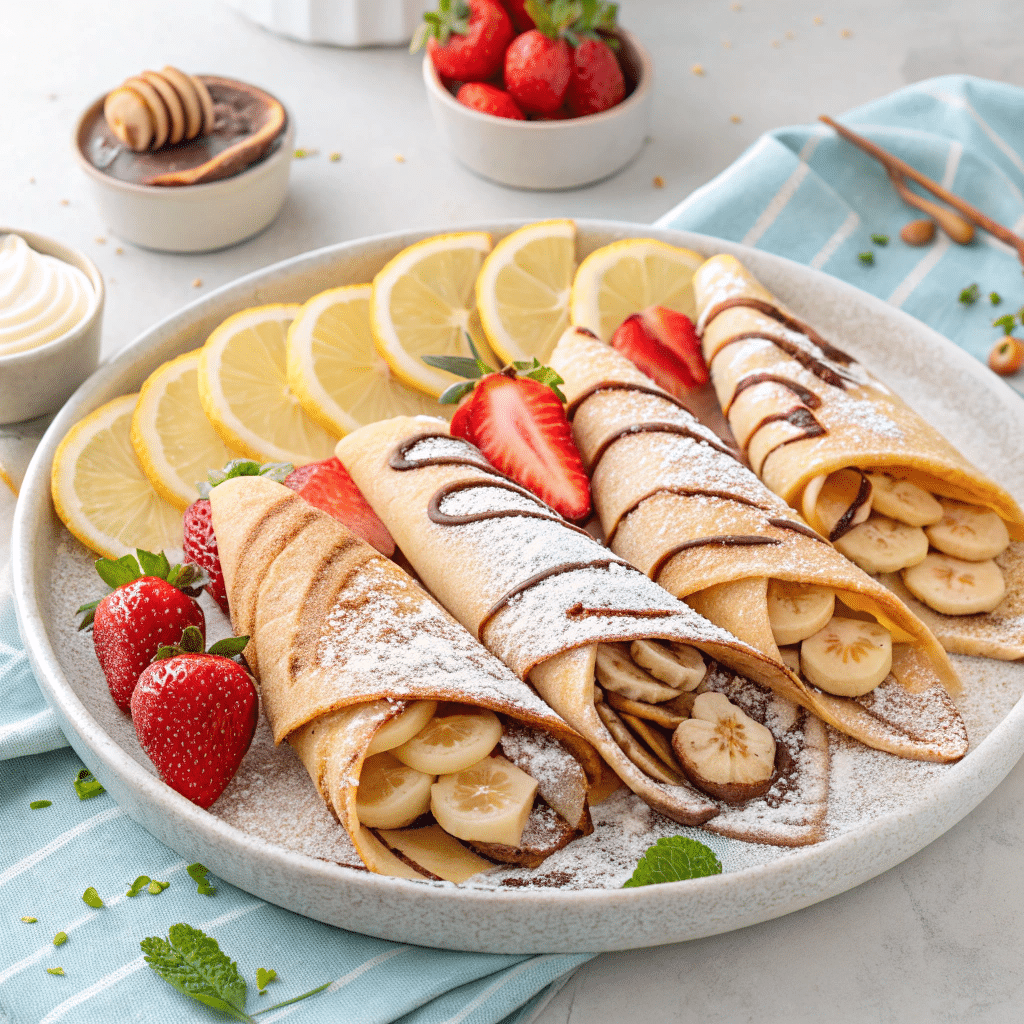 A variety of rice flour crepes